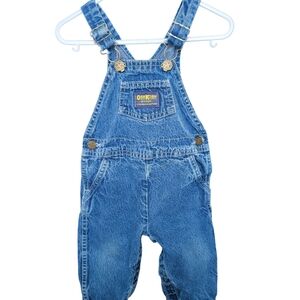 Vtg 80s 90s OshKosh B'gosh Denim Overalls Baby Toddler Vestbak USA Made 18m